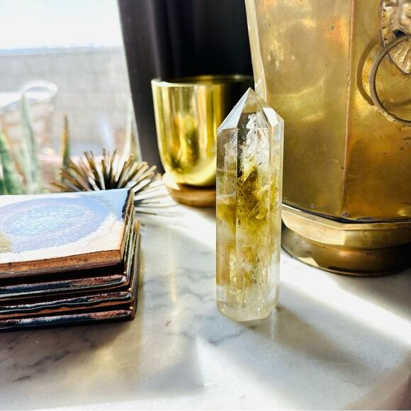 Citrine Polished Genuine 5” Crystal Point Boho Gypsy Meditation Yoga Gemstone - Picture 2 of 11